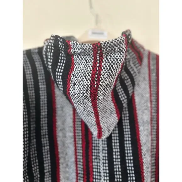 Iguana Jack Baja Hoodie Hooded Pullover Drug Rug Surfer Size S Small Red Black - Picture 5 of 6